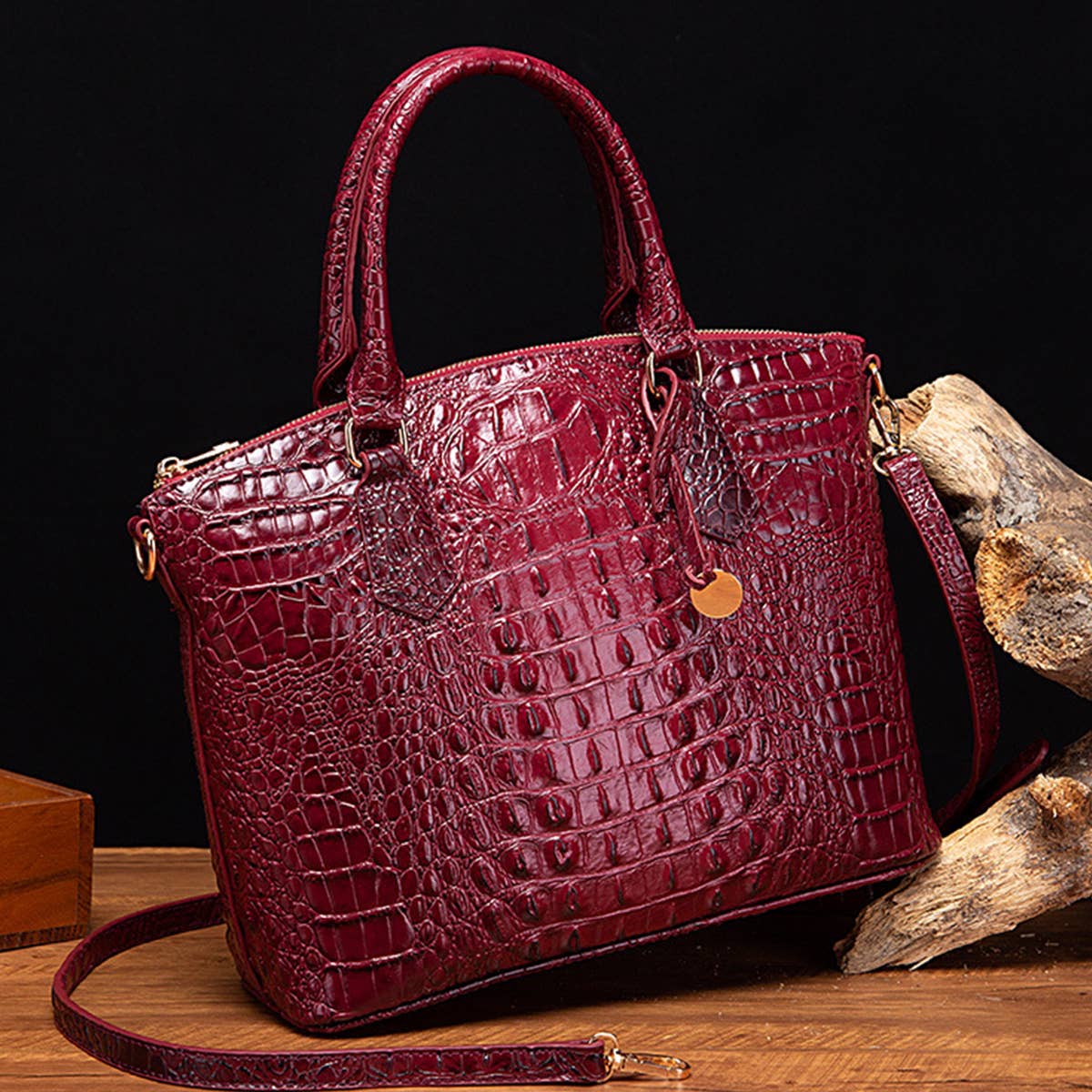 CROCODILE PATTERN HANDBAG SHOULDER BAG_CWAB0571