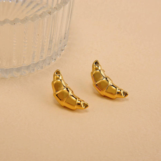 18K Stainless Steel Horn Spiral Titanium Earrings_CWMM8902