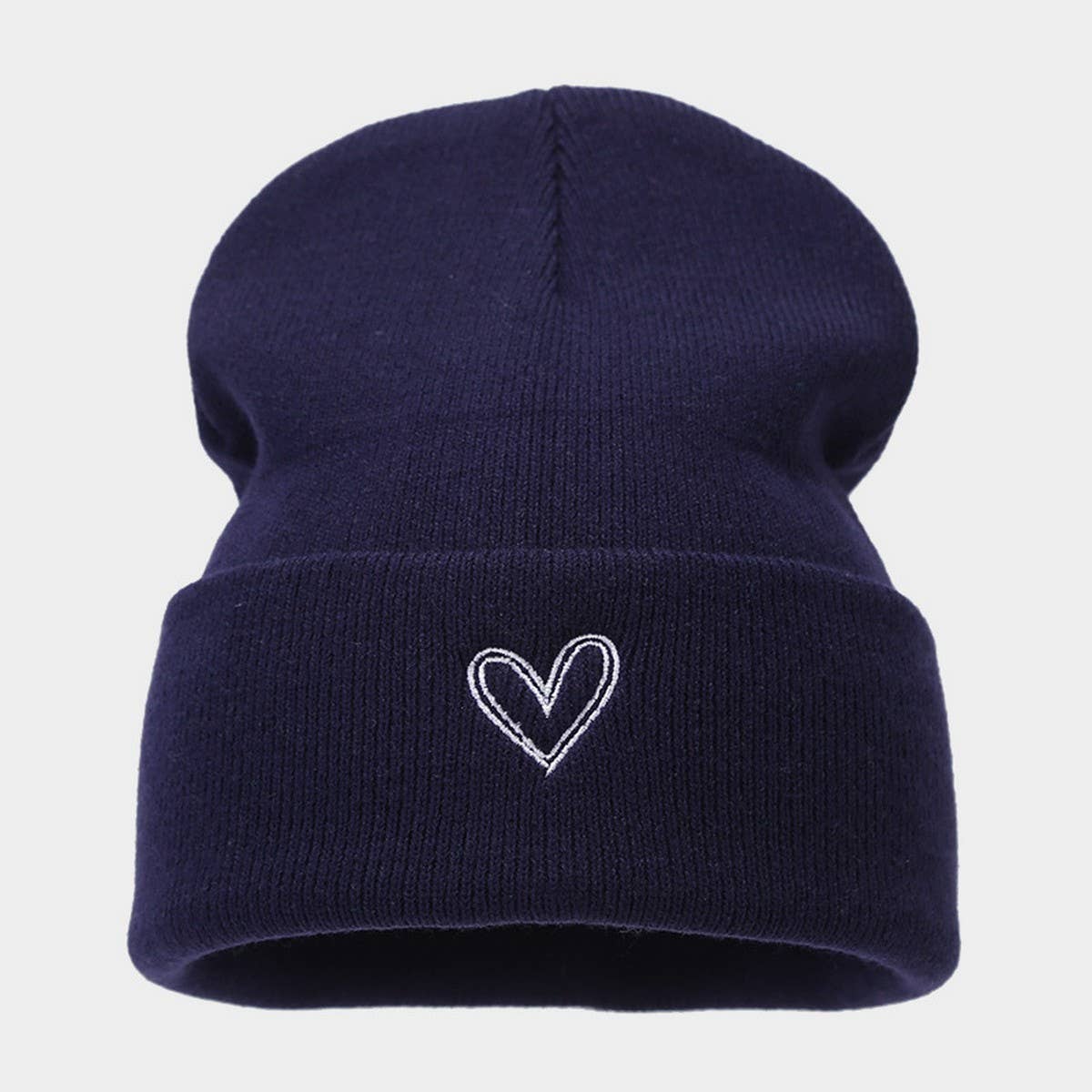 HEART EMBROIDERY ACRYLIC KNITTED HAT_CWAH2082
