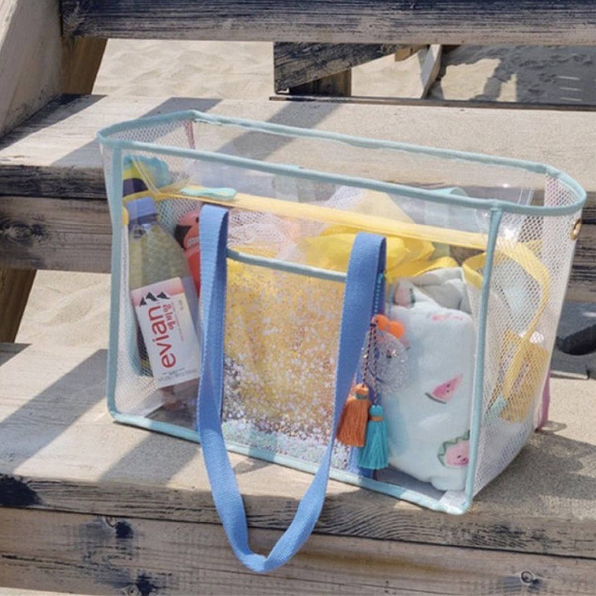 Large Clear Jelly Beach Tote, Waterproof Travel Bag_CWAB1927
