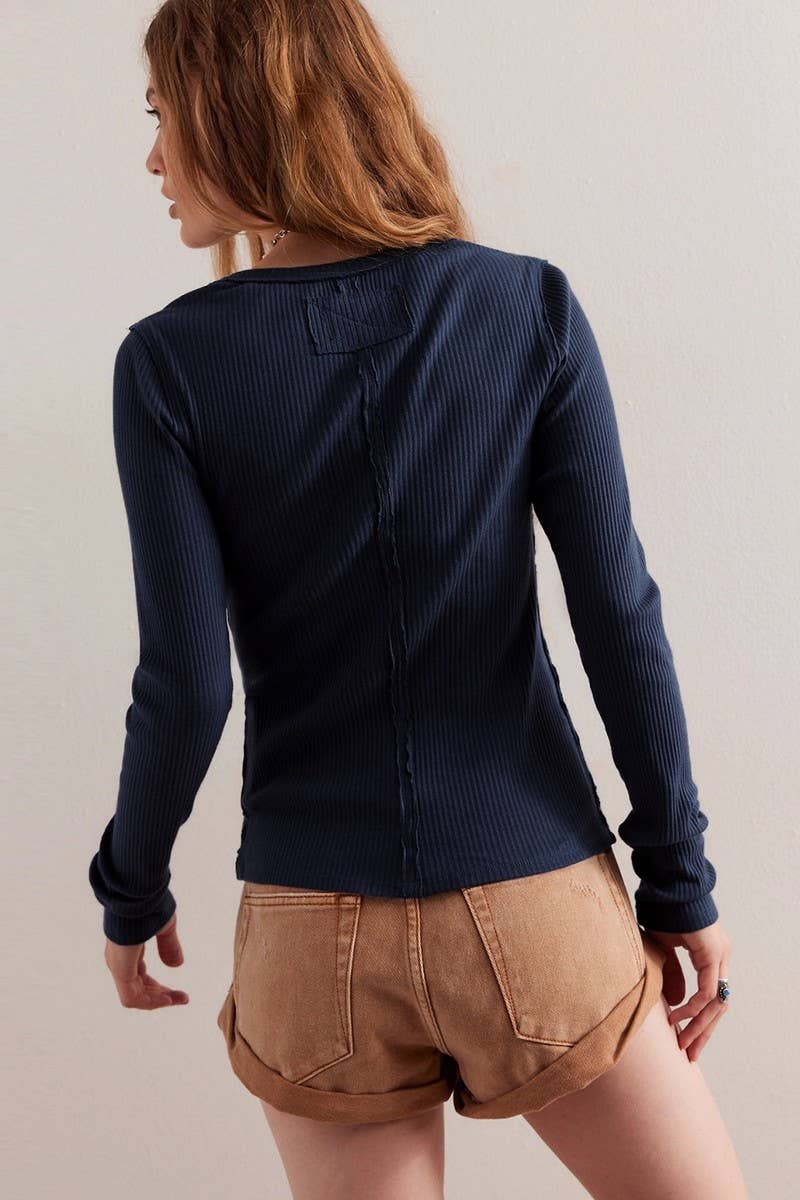 CWOCAL2265_SOLID COLOR ROUND NECK BUTTON RIBBED CARDIGAN
