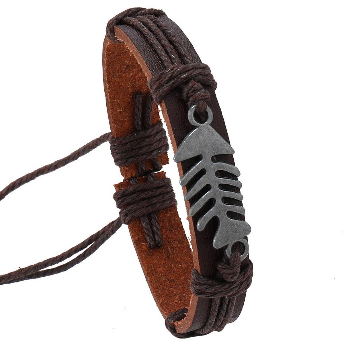 SIMPLE HAND-WOVEN VINTAGE LEATHER BRACELET_CWMM4530