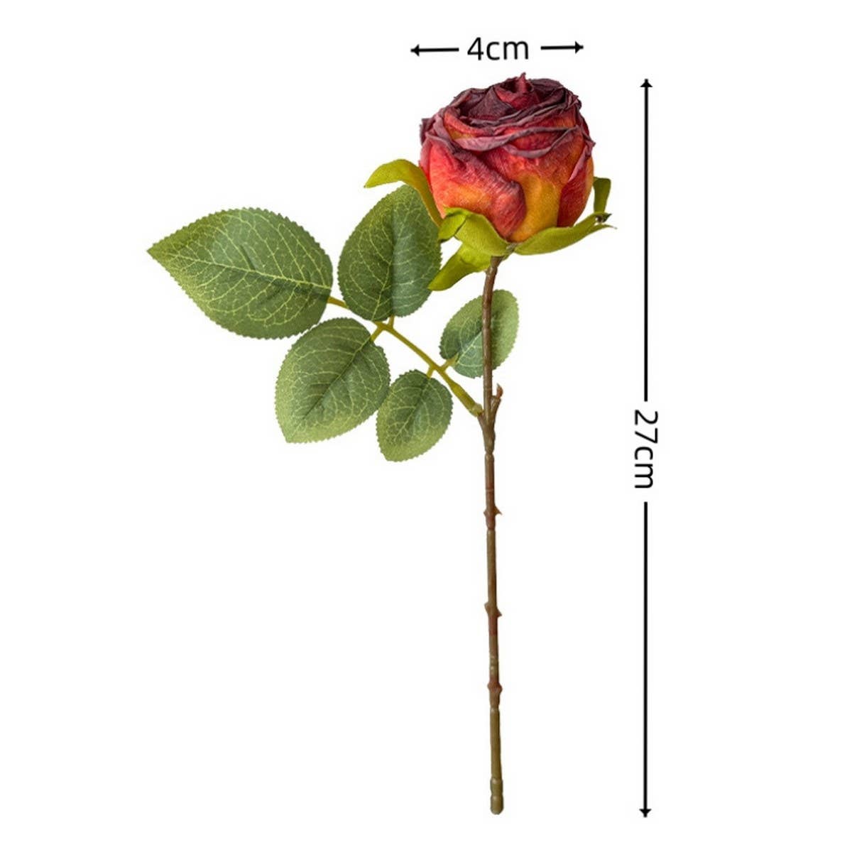 Vintage Single Head Rose Bouquet with Burnt Edges