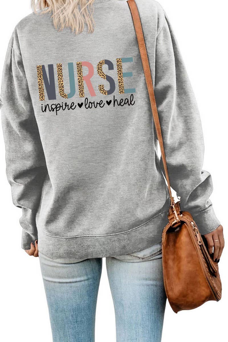 WOMEN NURSE PRINTING RIBBED OVERSIZED PULLOVER_CWTSTL0459