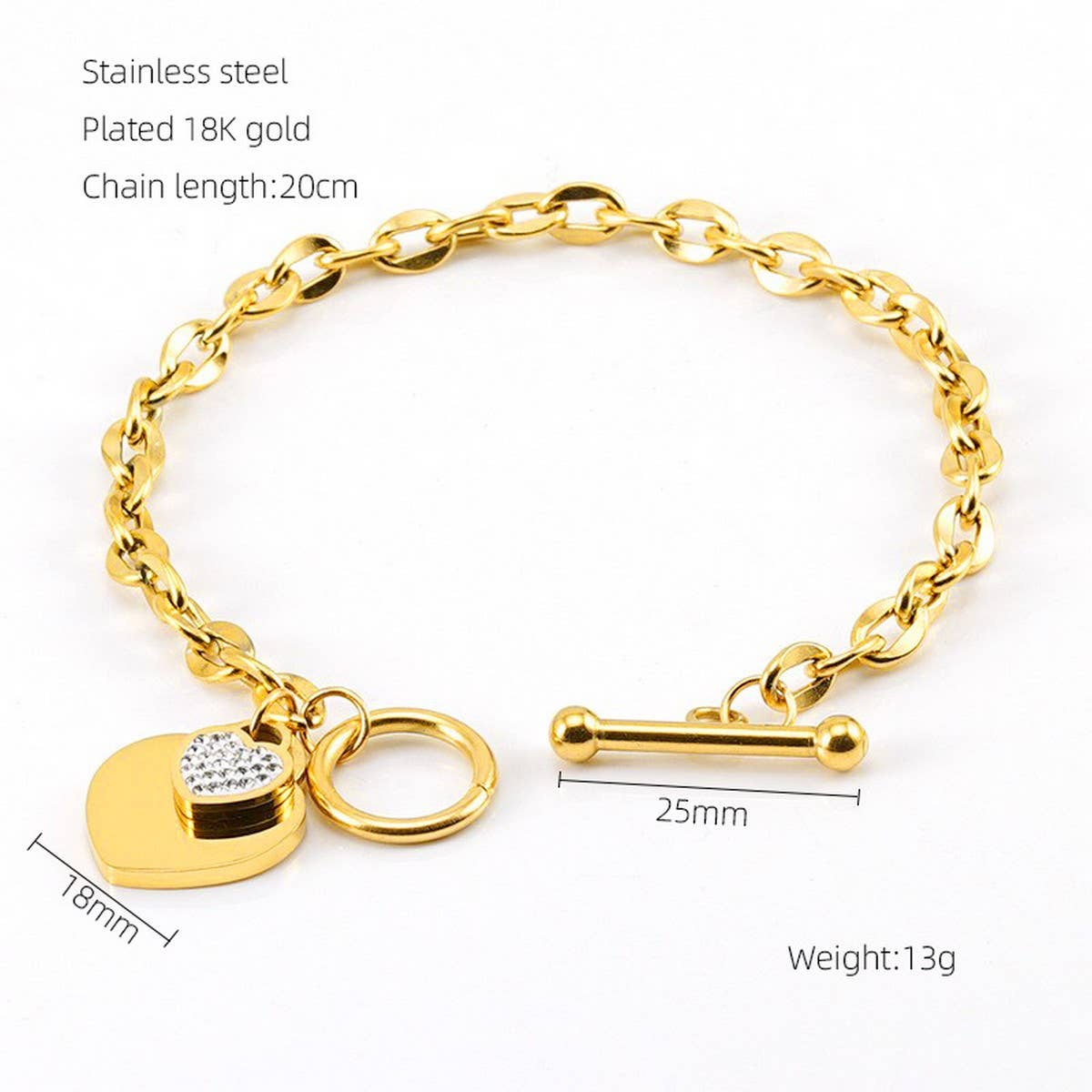CWAJE1955_Fashion Love Stainless Steel Bracelet Ot Buckle