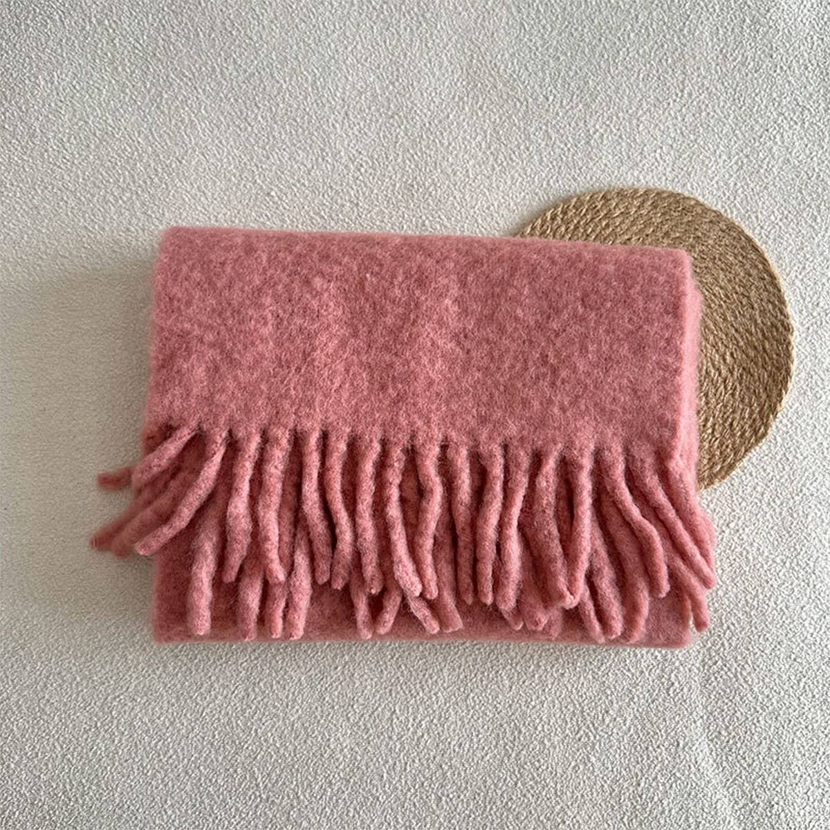 Soft Merino Wool Solid Scarf ??White Winter Wrap_CWASC2294