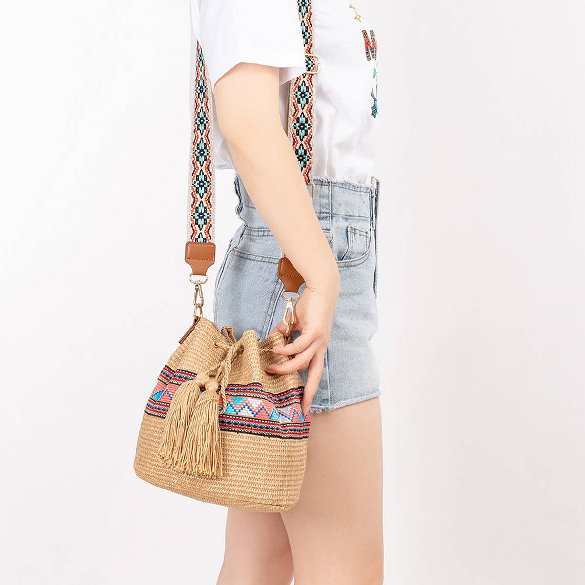 WOMEN EXQUISITE ONE-SHOULDER STRAW BAG_CWAB1994