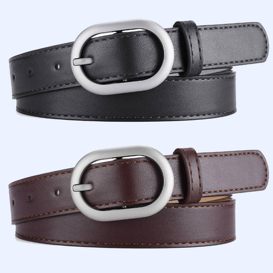WOMEN NEW SLIM FIT OVAL PU BELT_CWABE0352