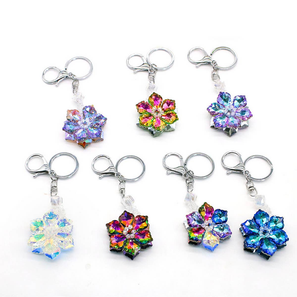 COLORFUL CRYSTAL FLOWER KEYCHAIN