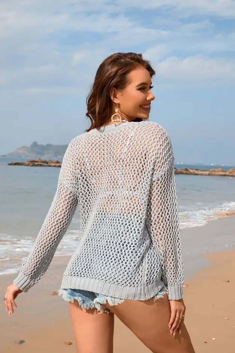 CWTTL1989_FIVE-POINTED STAR SEXY HOLLOW BIKINI BEACH COVER-U