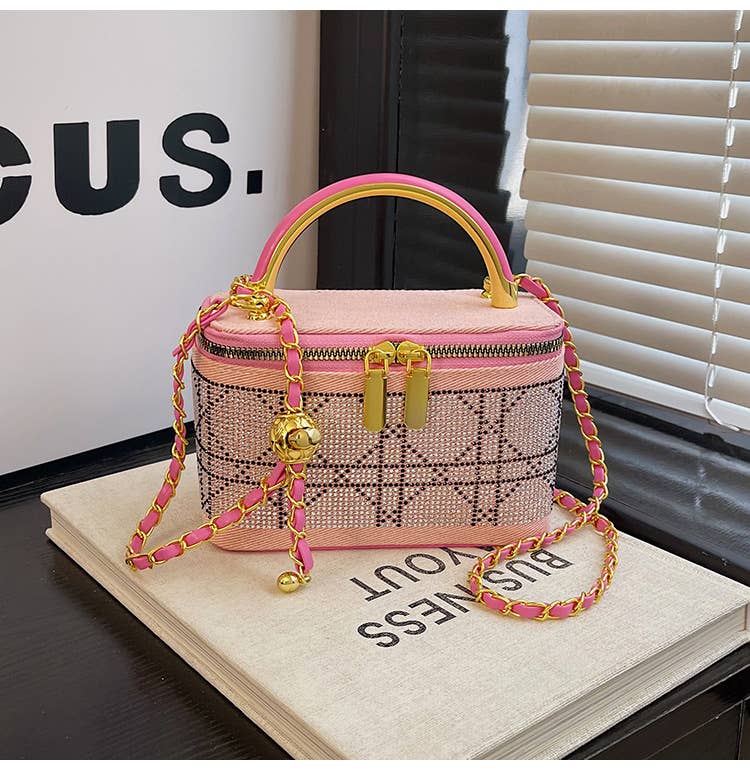 Diamond-shaped crossbody hand-held box bag