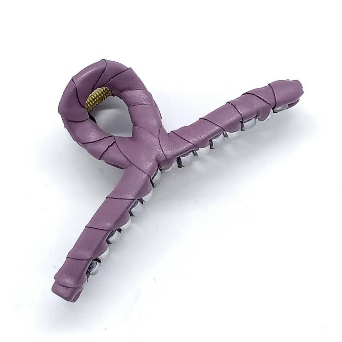 Stylish Simple PU Leather Wrapped Hair Claw_CWAHA6376