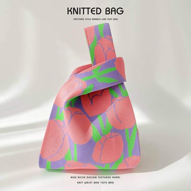 Flower series versatile knitted bag