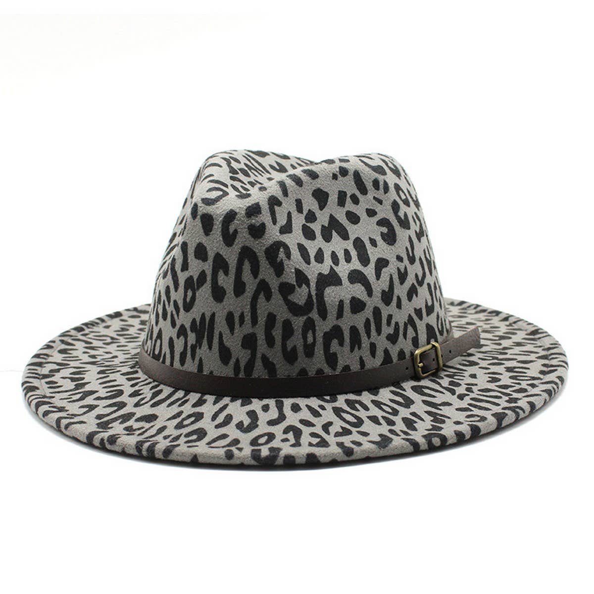 LEOPARD PRINT JAZZ HAT BRITISH STYLE WOOLEN HAT_CWAH2577