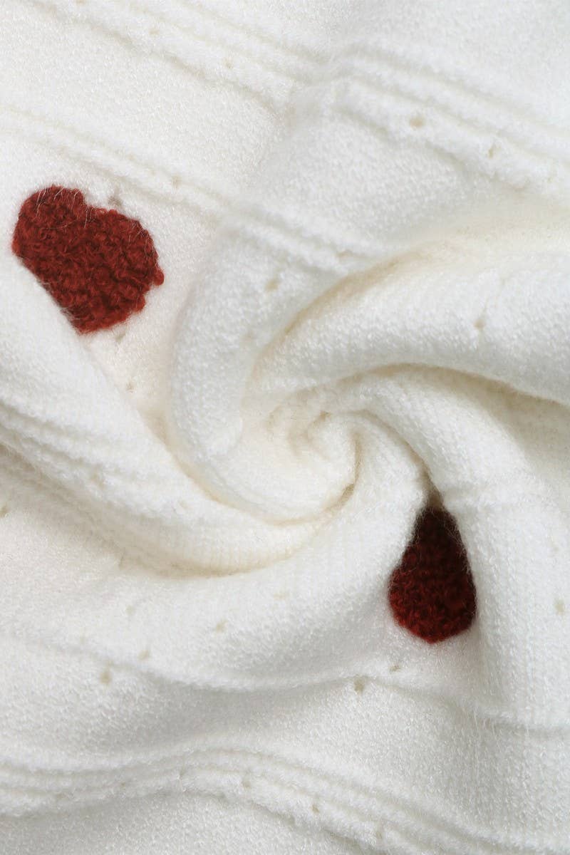 CWOCAL00594_COLORBLOCK HEART ELEGANT KNITTED CARDIGAN