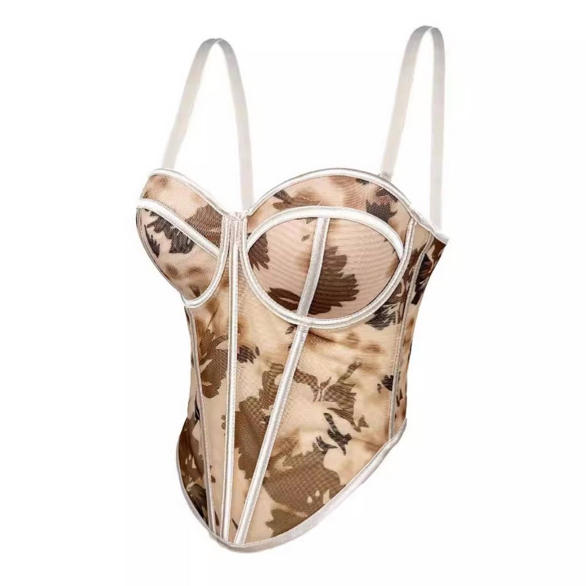 CAMOUFLAGE PRINT SEXY INNER HERRINGBONE BRA_CWMM4137