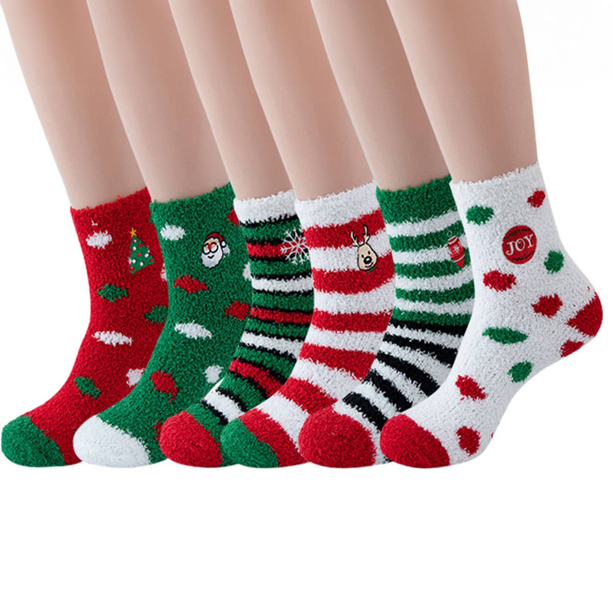 CHRISTMAS EMBROIDERY COZY SOCKS FOR WOMEN