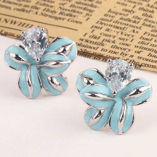 FLOWER DESIGN STUD EARRINGS