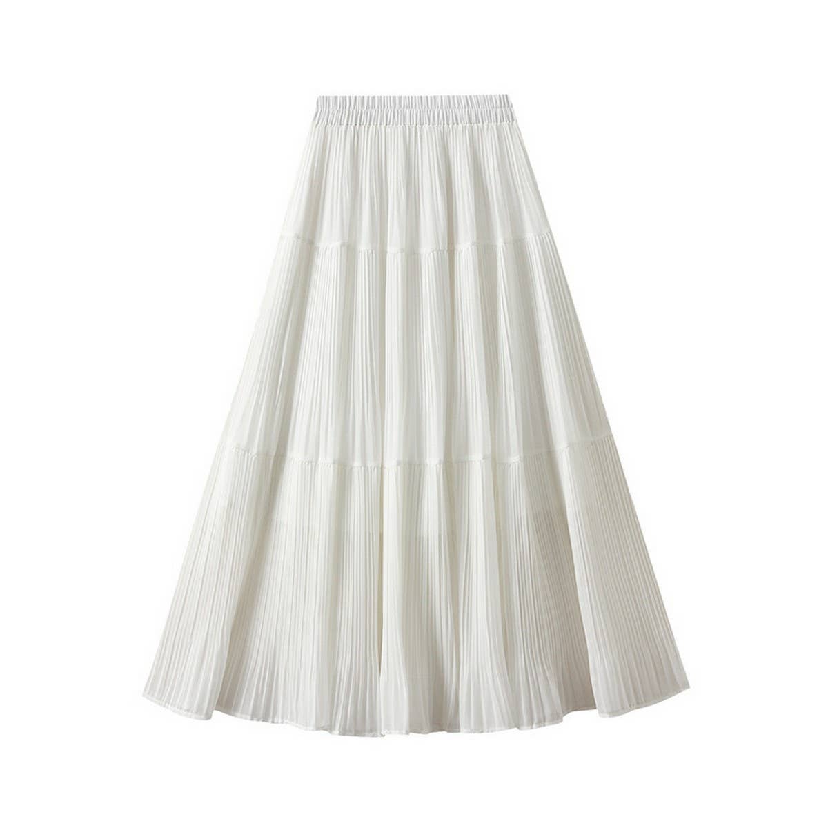 Fresh Chiffon A-Line Skirt with Youthful Vibes