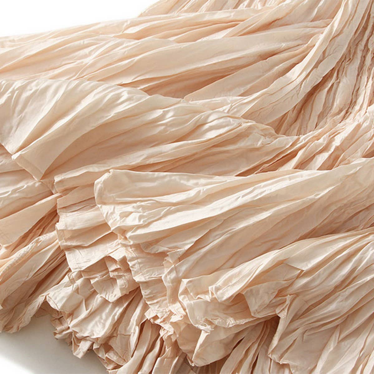 Loose Pleated A-Line Flared Casual Midi Skirt