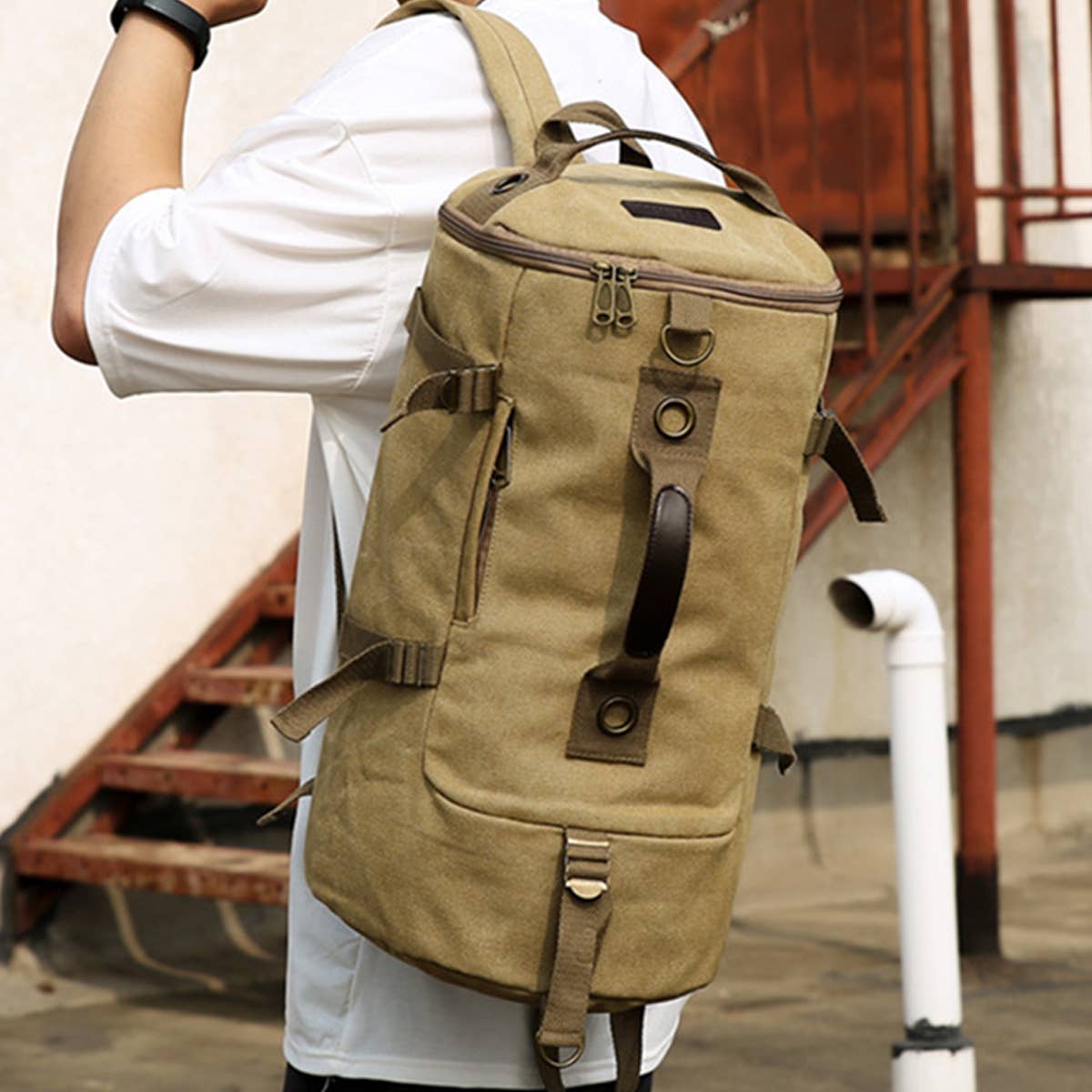BACK-TO-SCHOOL CANVAS BACKPACK，SPORTS HANDBAG_CWAB2206
