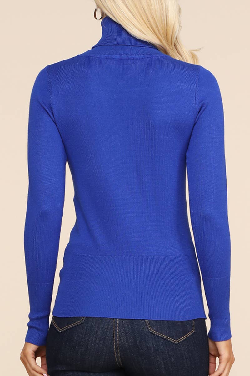 AWOSWL285_Stretch Turtle Neck Long Sleeve Pullover Sweater