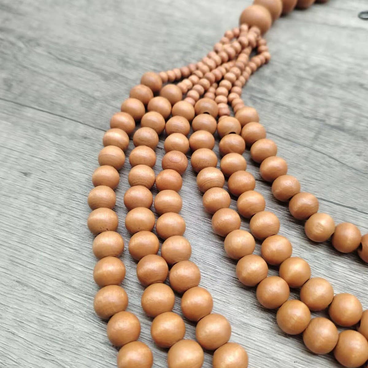 MULTI-LAYER WOODEN BEAD TASSEL SWEATER CHAIN