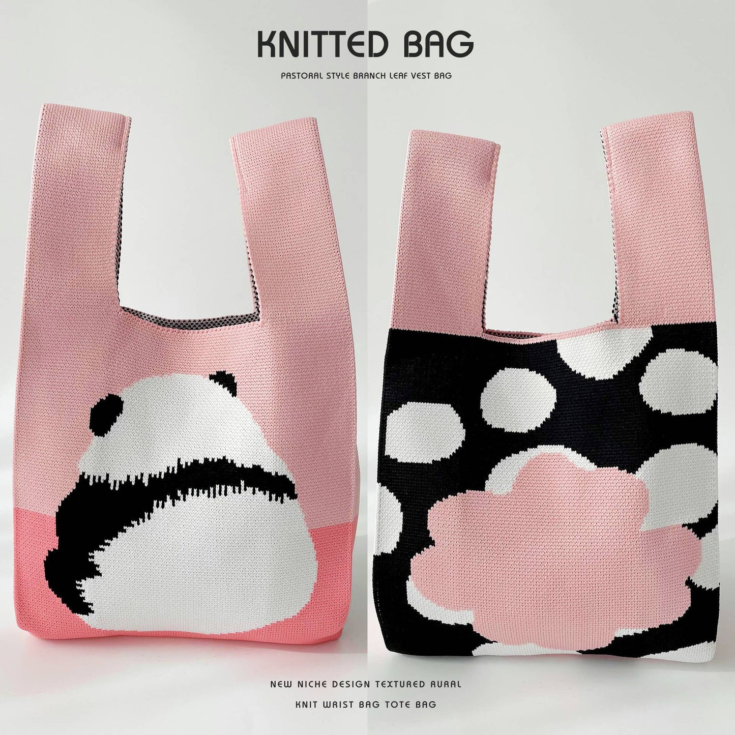 Versatile commuter knit single-shoulder handbag