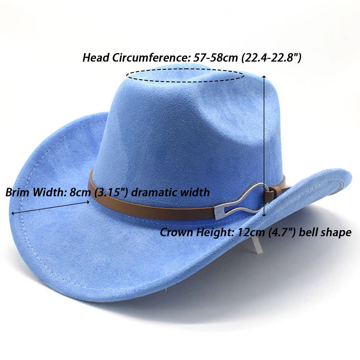 Belt Buckle Western Cowboy Hat Adjustable Brim_CWAH2532