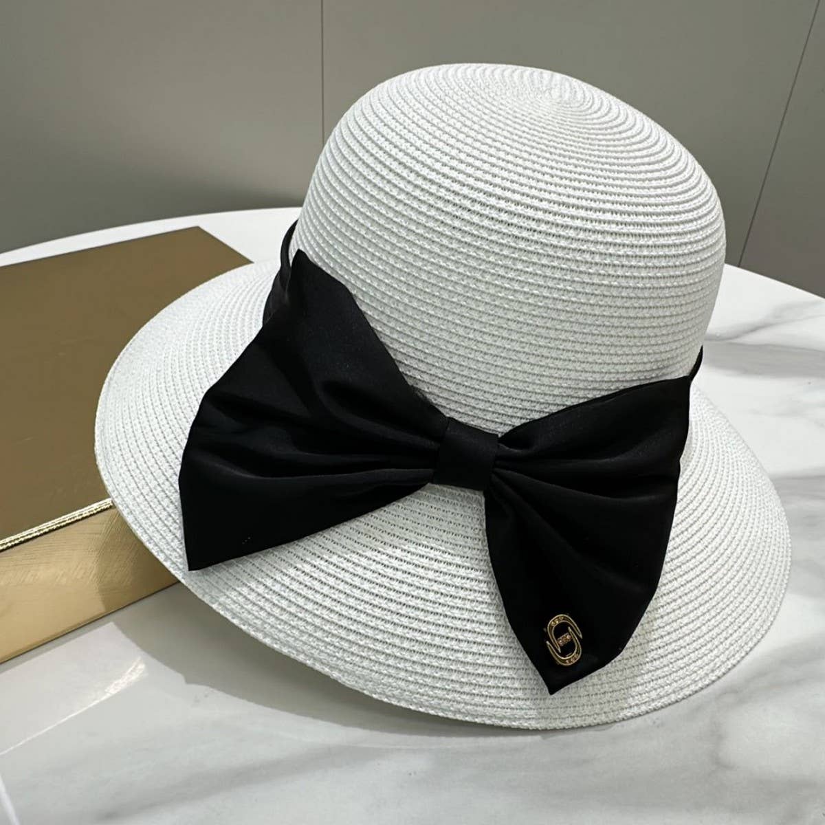 Summer all-match bow straw hat for women_CWAH3594