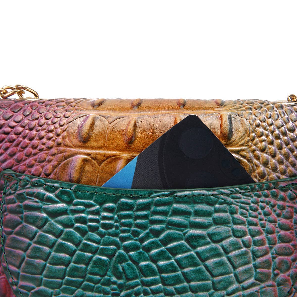WOMEN MULTI-COLOR CROCODILE PATTERN SHOULDER BAG_CWAB2596