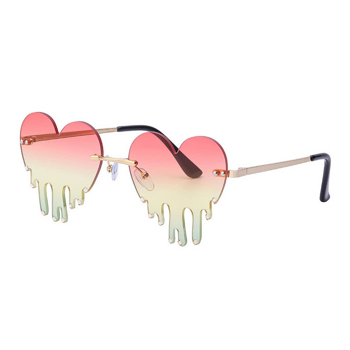 FASHIONABLE DIAMOND MELTING HEART SUNGLASSES