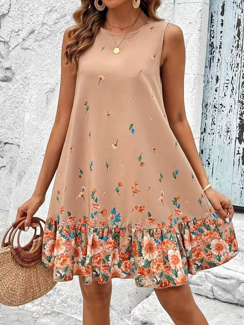 Loose and versatile short-sleeved short dress