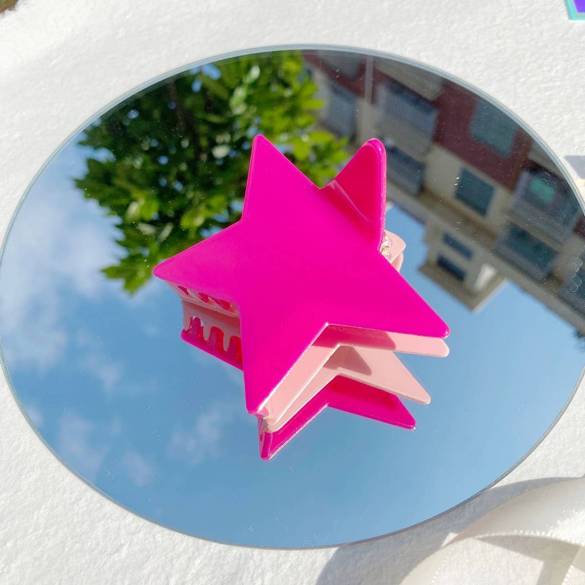 Y2K Star Hair Claw - Colorblock Dopamine Style_CWAHA0568