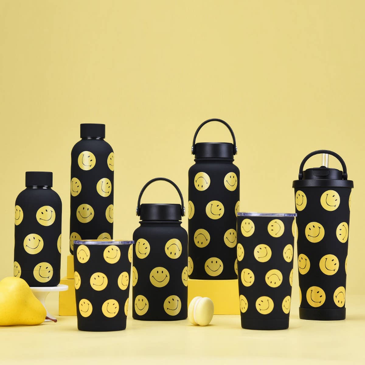 NEW SMILING FACE STAINLESS STEEL THERMOS CUP