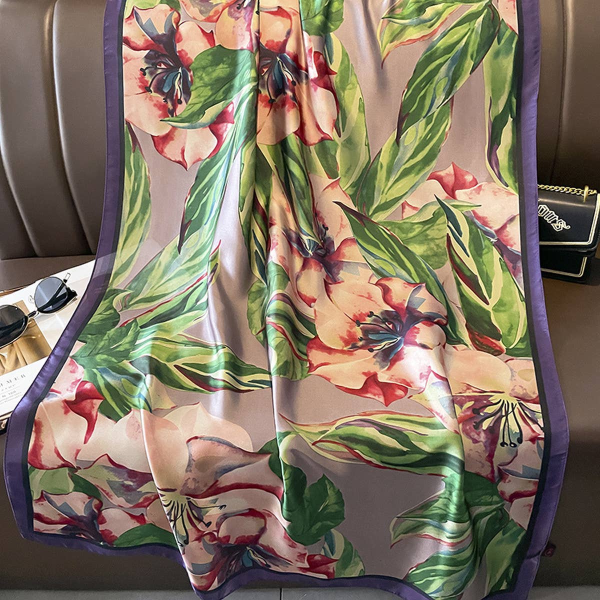 Satin Thin Scarf Shawl for Beach & Neck Wrap