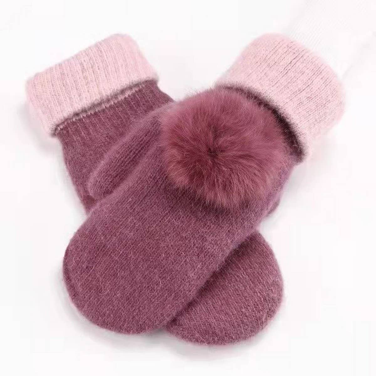 WINTER DOUBLE-LAYER THICK WARM RABBIT FUR GLOVES_CWAG0257