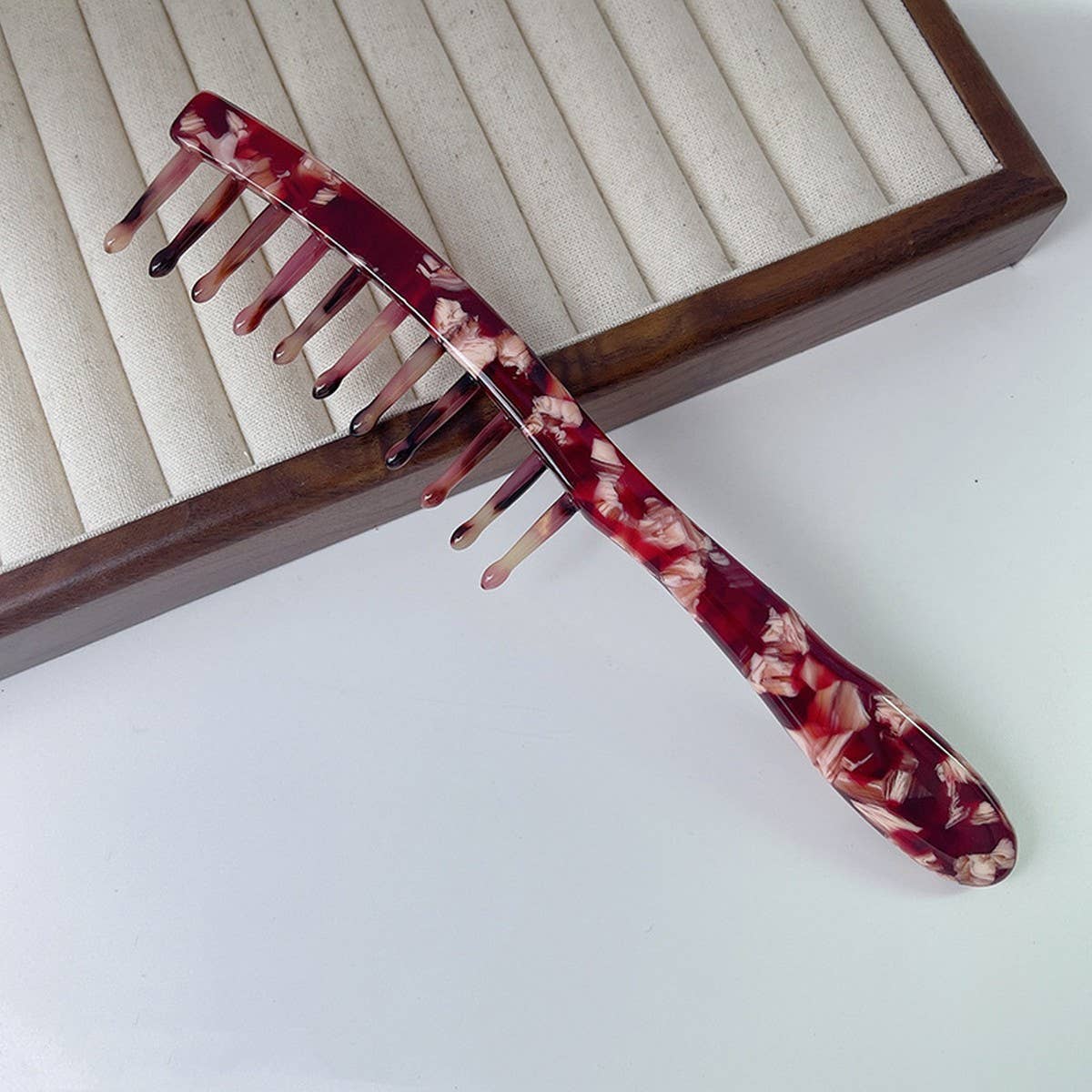 Vintage Wide Tooth Acetate Comb for Curly Hair