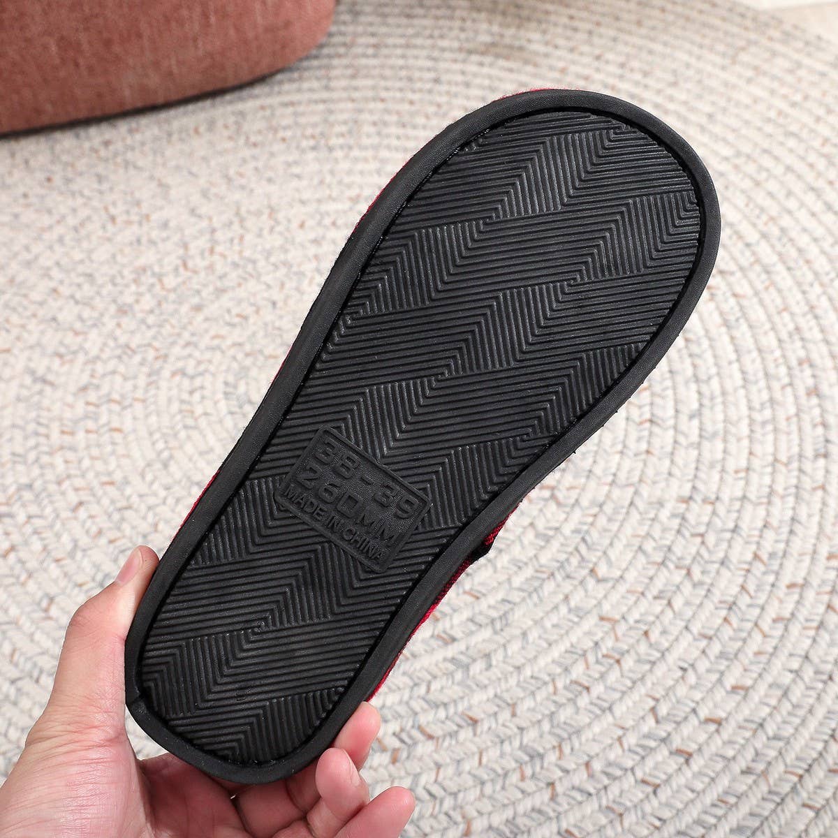 Plaid Christmas Cotton Slippers Winter Warm_CWSHF00226