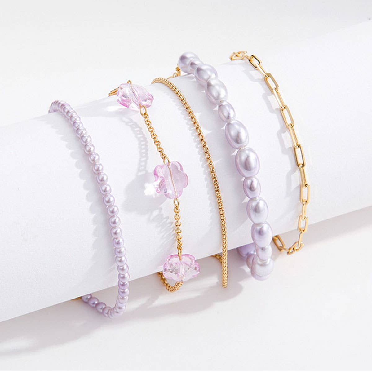 LAVENDER SERIES STACKED PEARL NECKLACE COMBINATION