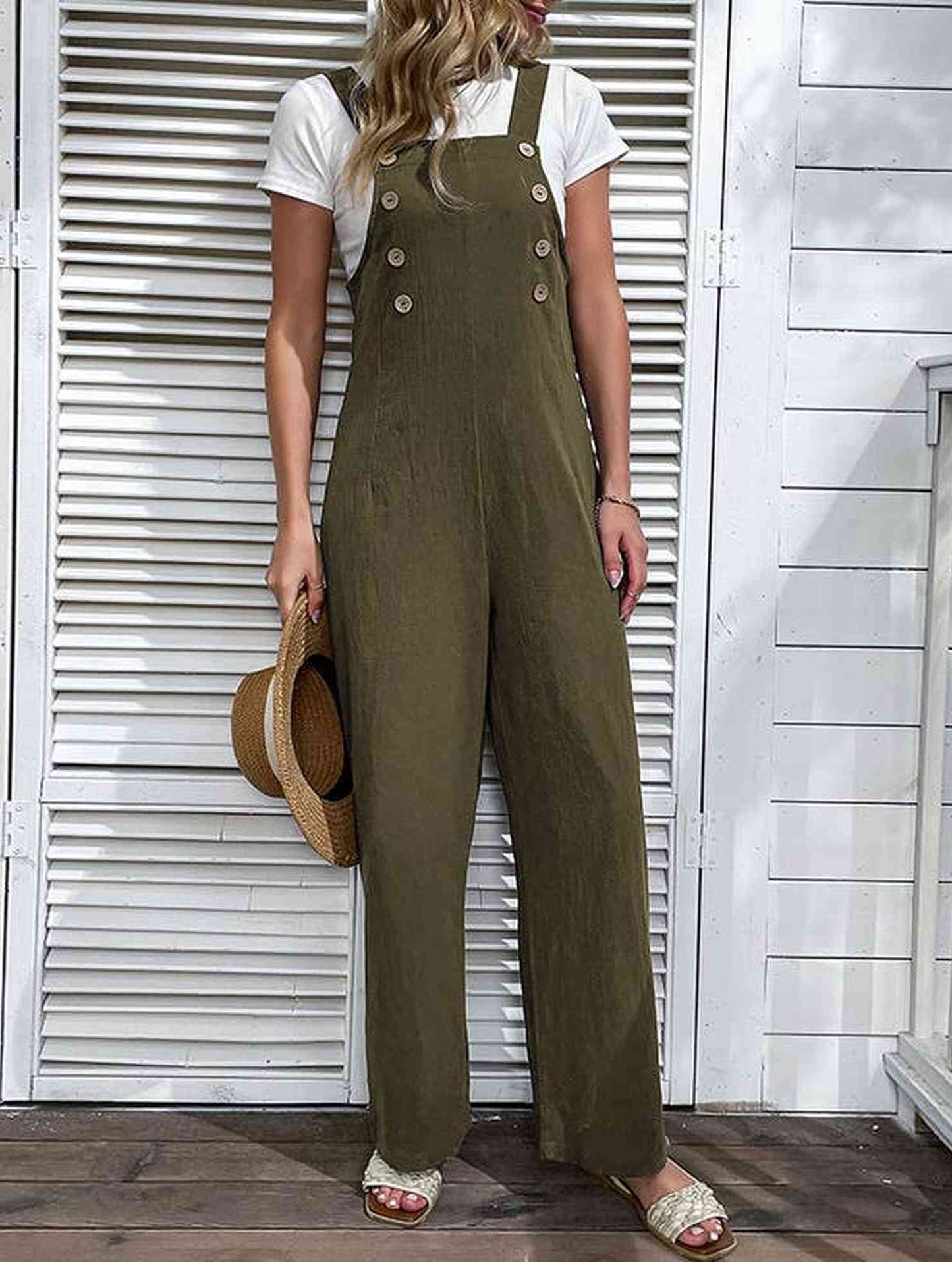 COTTON HEMP WIDE LEG OVERALLS_CWBLP0647