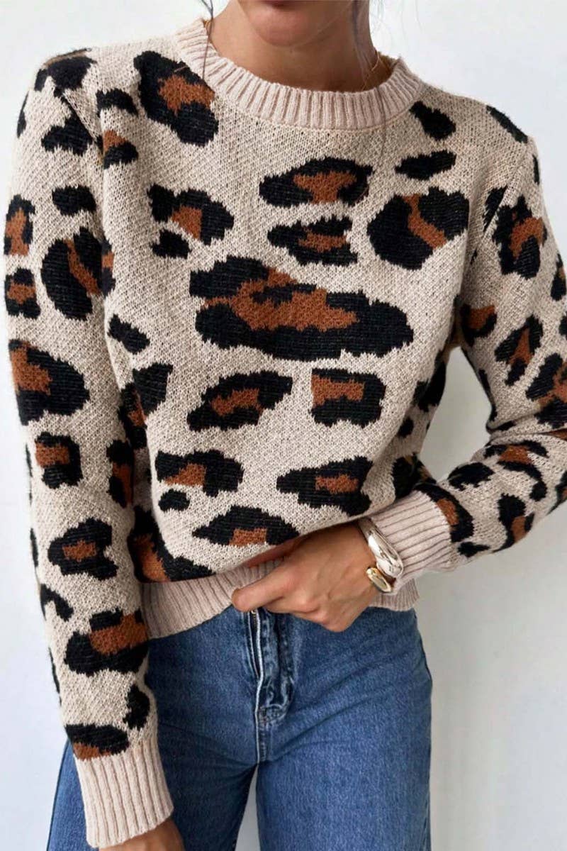 CWOSWL07421_COLORBLOCK LEOPARD PRINT PULLOVER SWEATER