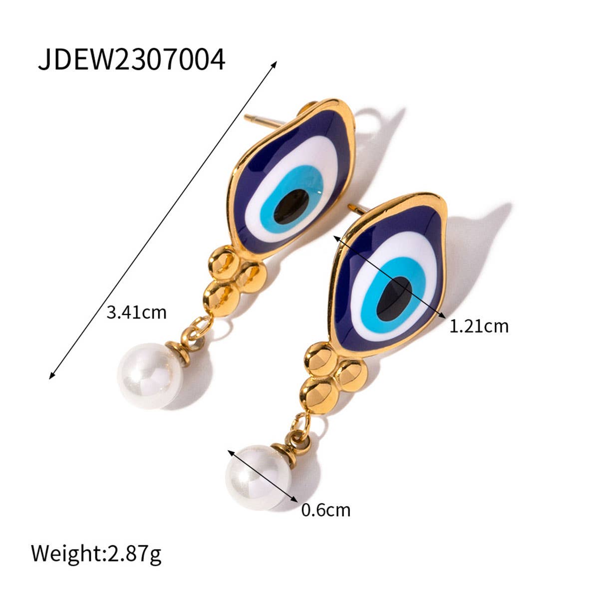 OIL DRIPPING BLUE EVIL EYE PENDANT RINGS,EARRINGS_CWAJE0621