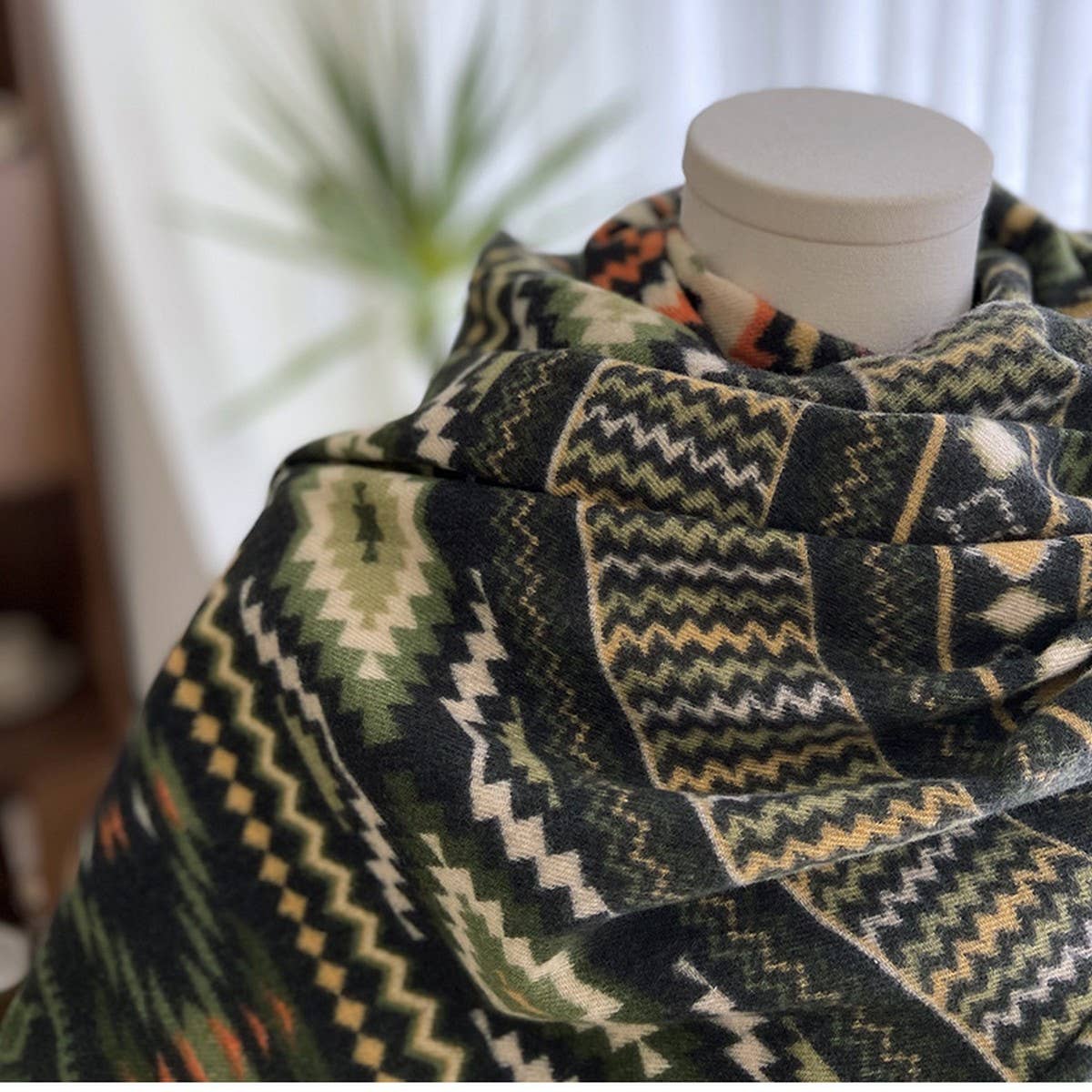 ETHNIC STYLE DOUBLE-SIDED PRINTED TASSEL SCARF