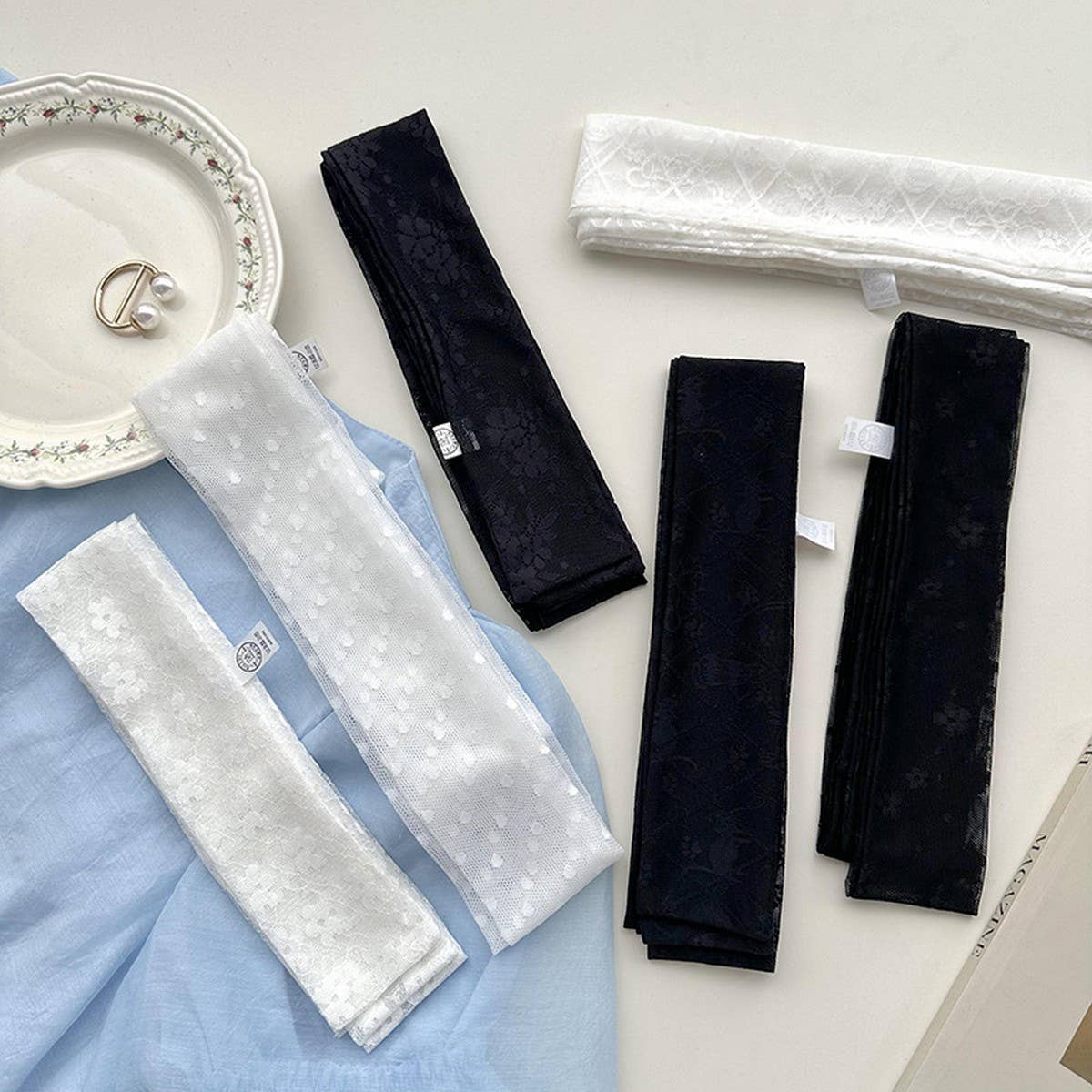 Lace Long Scarf-Elegant Neck & Hair Tie for Women