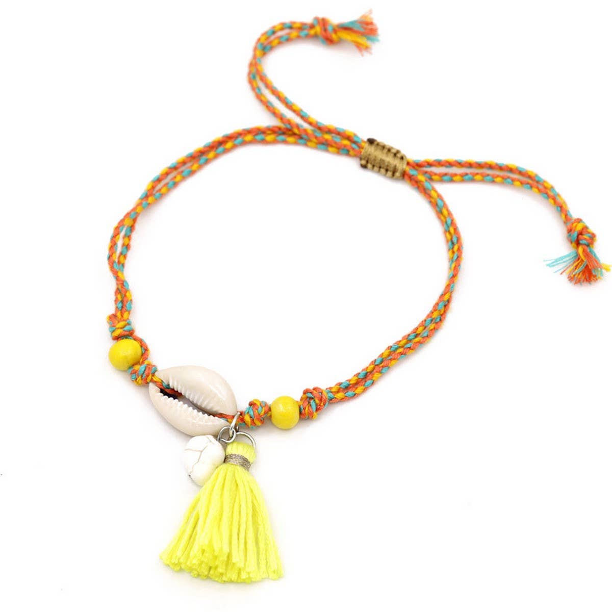 BEACH ACCESSORIES SHELL TASSEL ADJUSTABLE BRACELET_CWMM3567