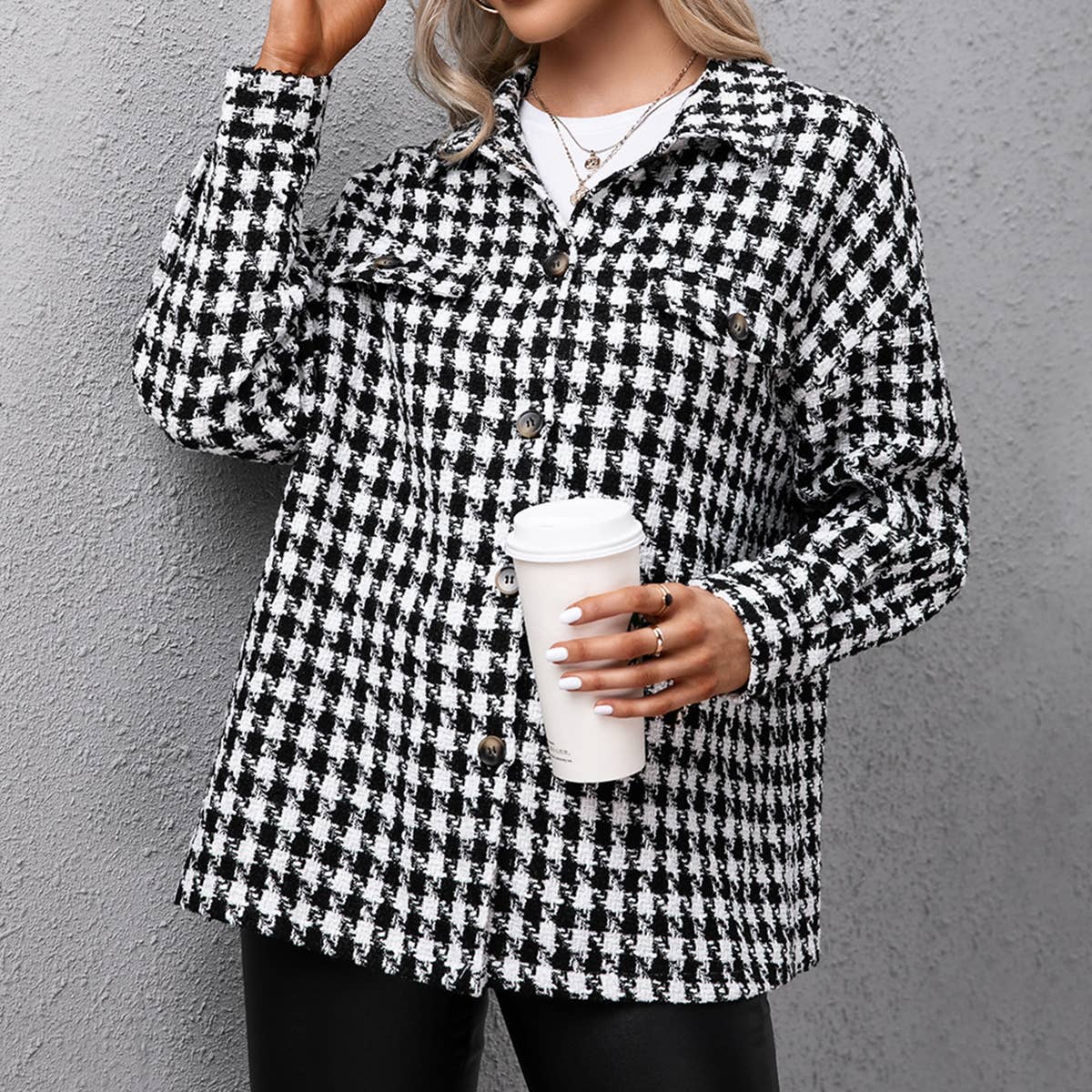 SINGLE BREASTED PLAID PLAID LAPEL TRENCH COAT