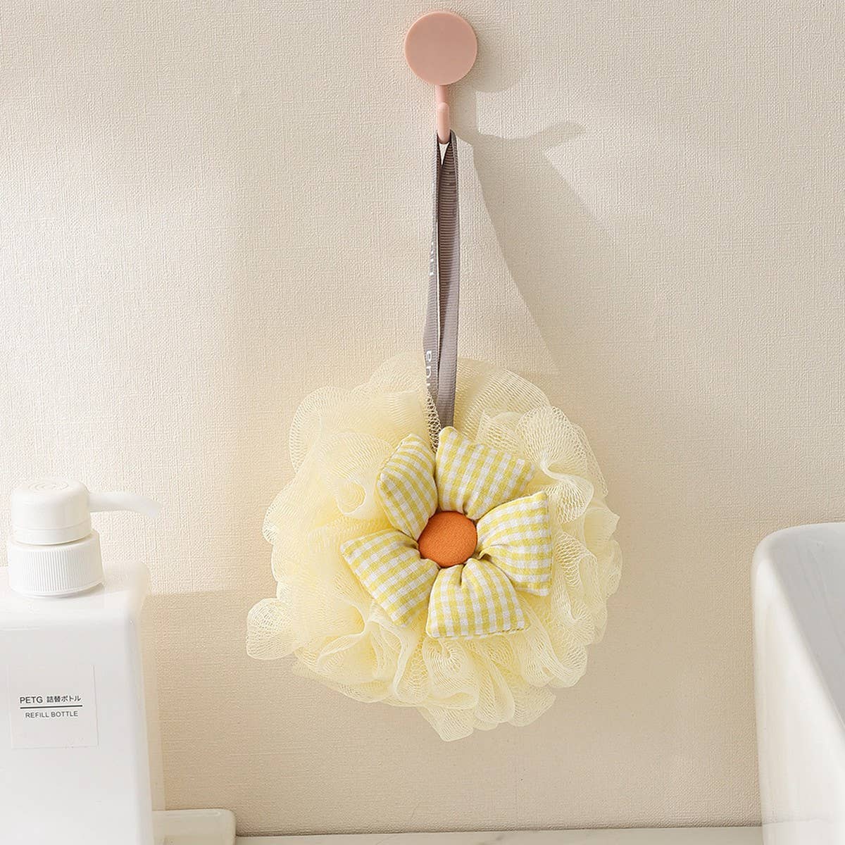 SUNFLOWER BATH BALL 50G LARGE SUPER SOFT BATH POUF