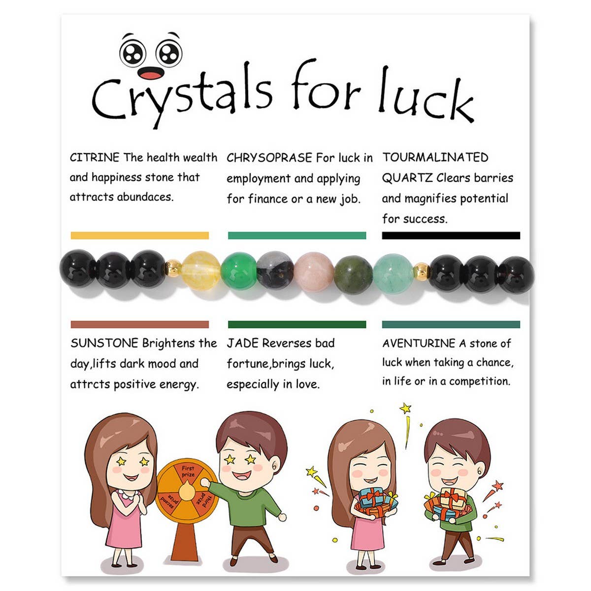 CWAJE4301_HEALING NATURAL STONE COLORFUL ELASTIC BRACELET