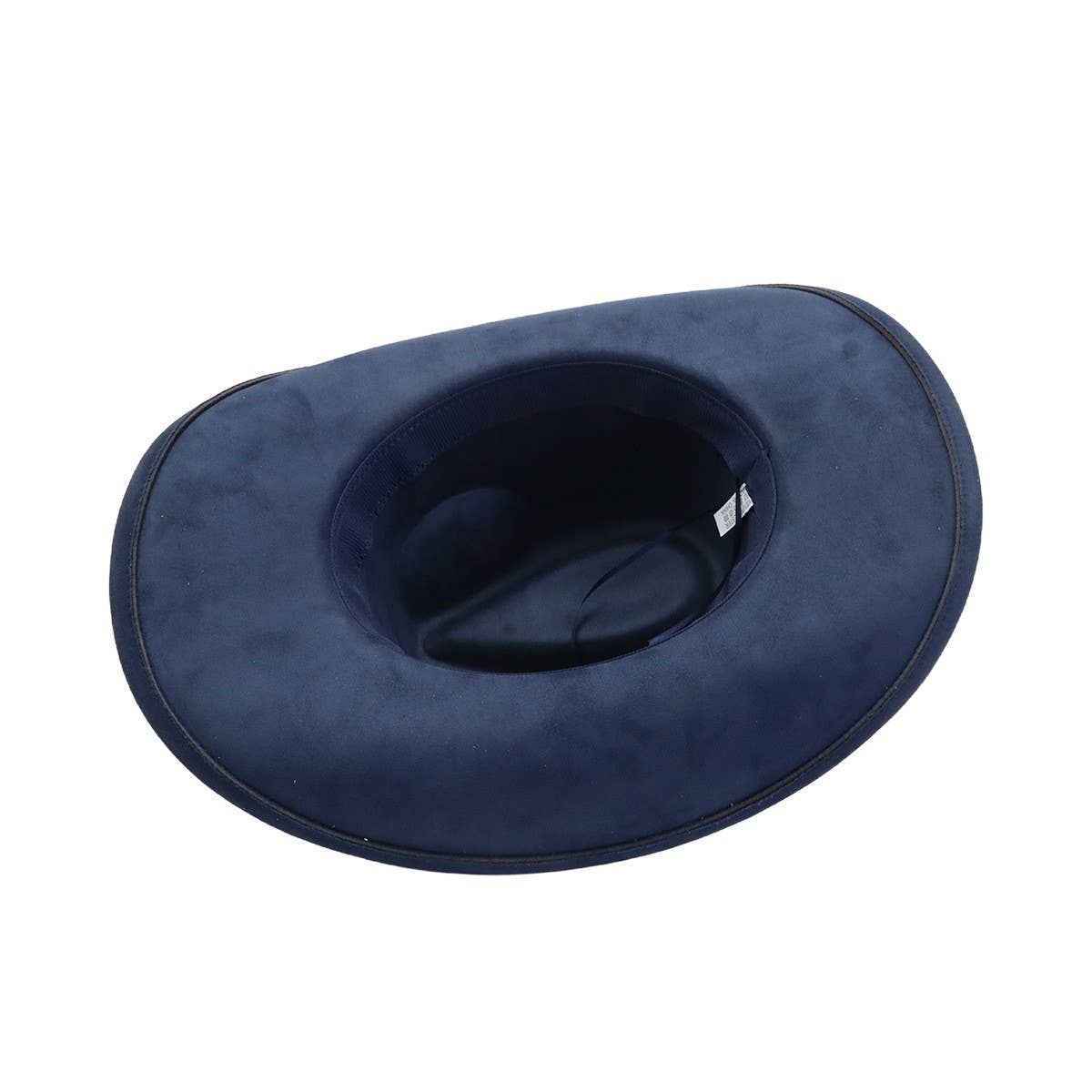 Unisex Suede Cowboy Hat with Leather Belt Detail_CWAH04494